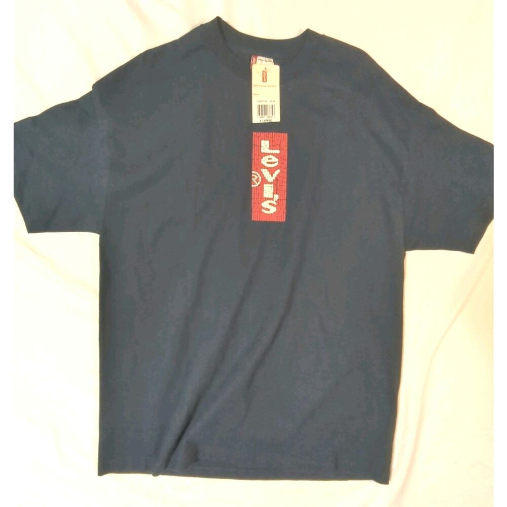 Vintage Levis t-Shirt XL raised print Y2K Baggy NWT navy